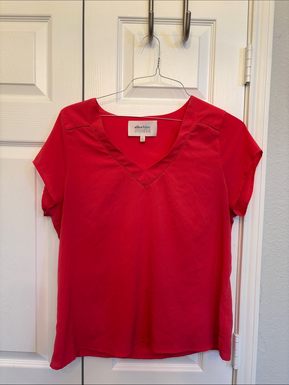 alice blue stitch fix V-Neck Short Sleeve Top
